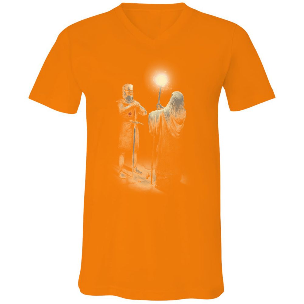 Unisex V-Neck T-Shirt - QC11VX4Q - Orange - 11