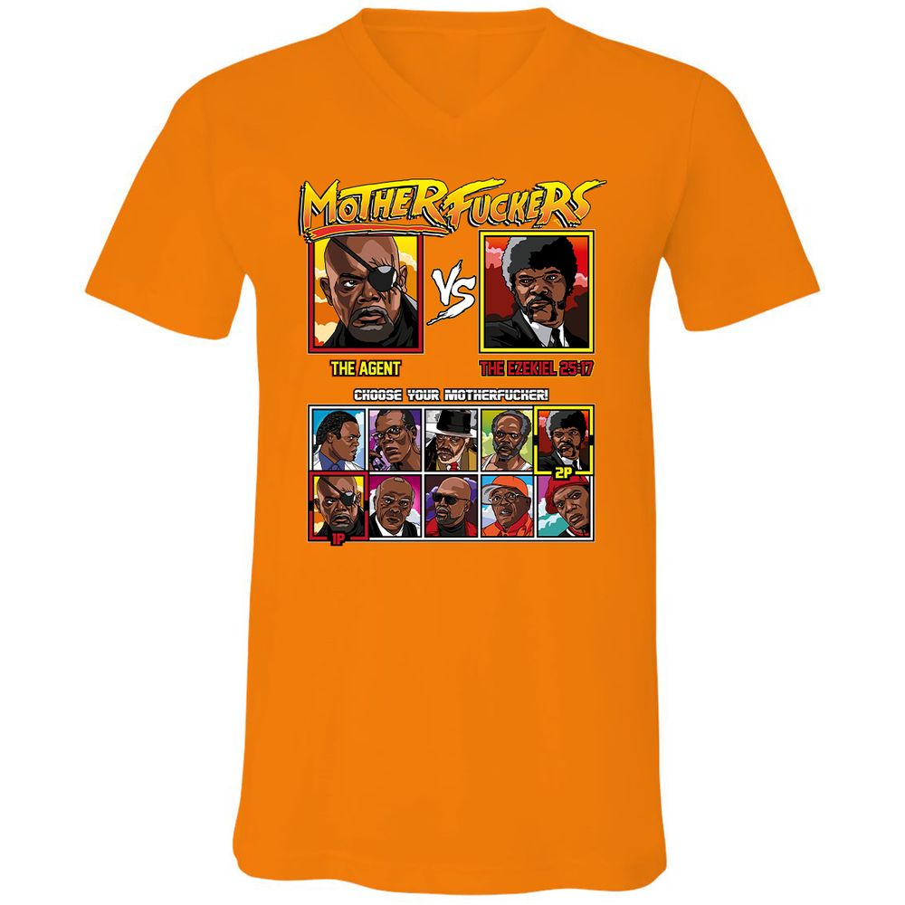 Unisex V-Neck T-Shirt - PYAMC2B7 - Orange - 11