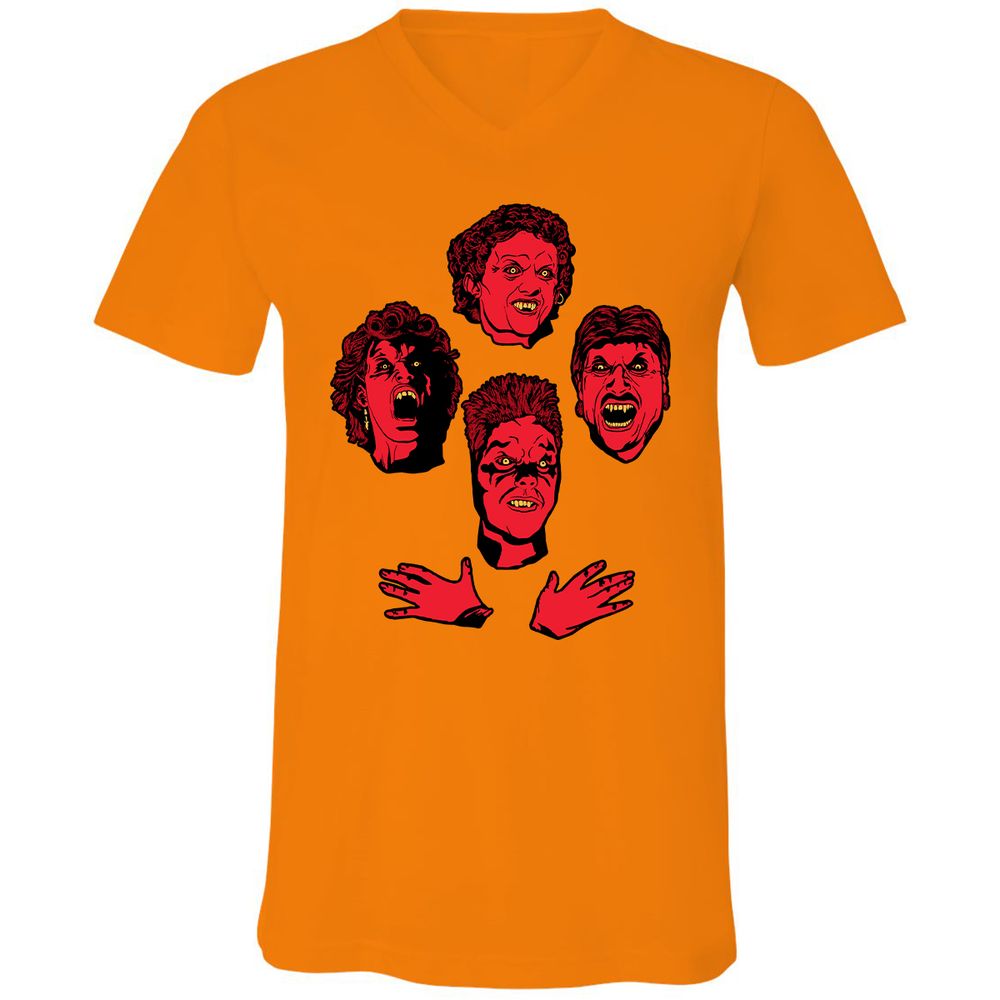 Unisex V-Neck T-Shirt - C6NSK37M - Orange - 11