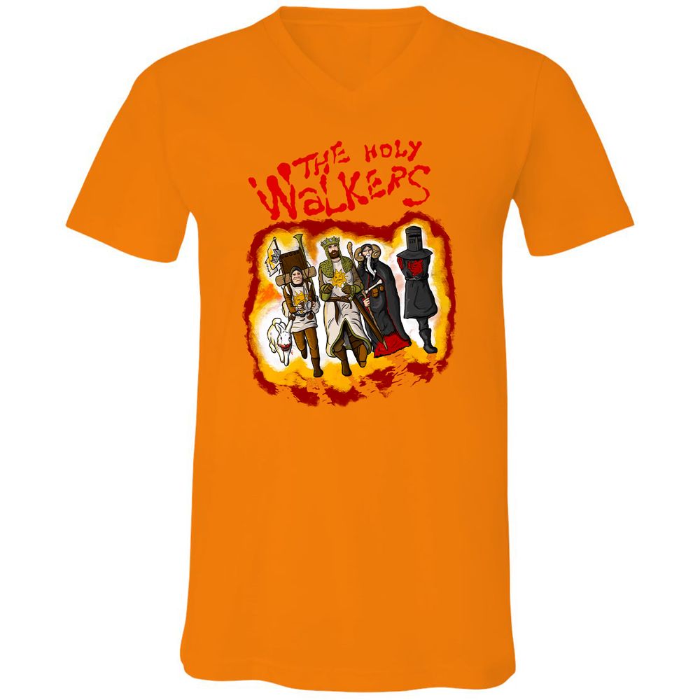 Unisex V-Neck T-Shirt - D8G7JVLV - Orange - 11