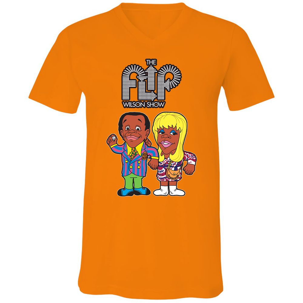 Unisex V-Neck T-Shirt - 7UZ1ZEGW - Orange - 11