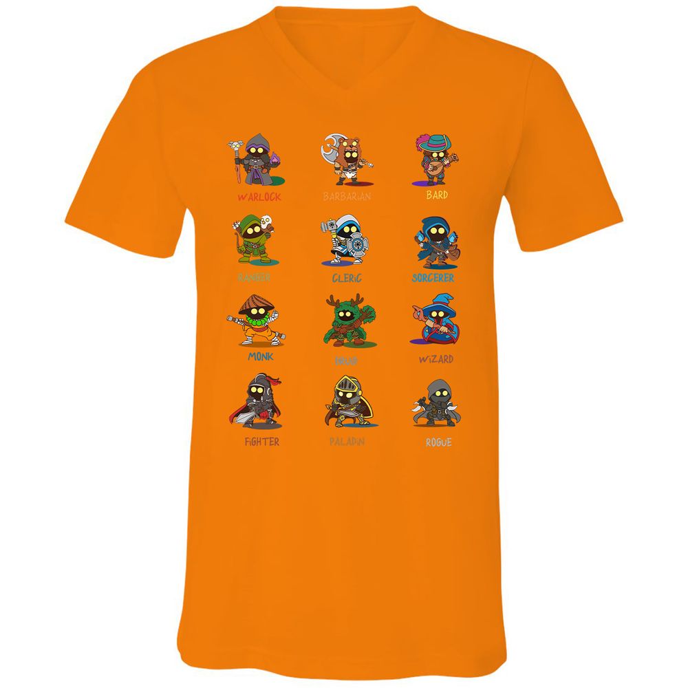 Unisex V-Neck T-Shirt - JVZP9JG7 - Orange - 11