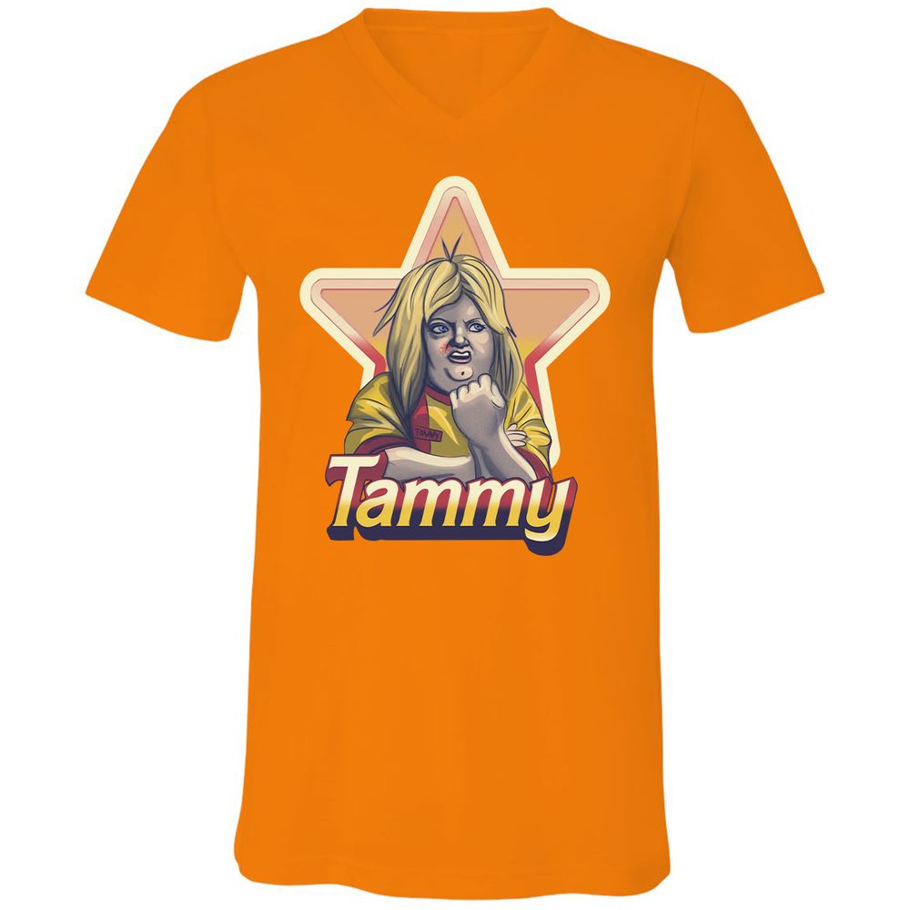Unisex V-Neck T-Shirt - Z1E6VMPG - Orange - 11