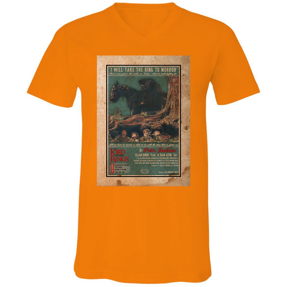 Unisex V-Neck T-Shirt - FBT6SARX - Orange - 11