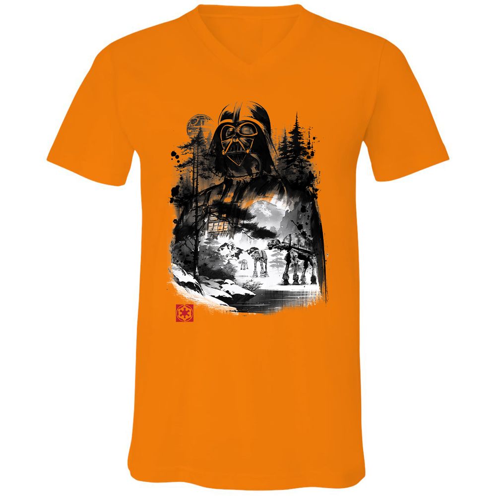 Unisex V-Neck T-Shirt - ZC1TVGQ6 - Orange - 11
