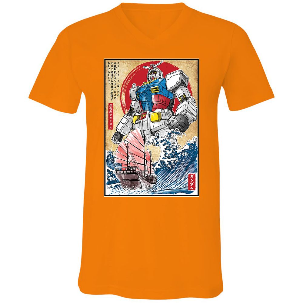 Unisex V-Neck T-Shirt - TCSQ2H63 - Orange - 11