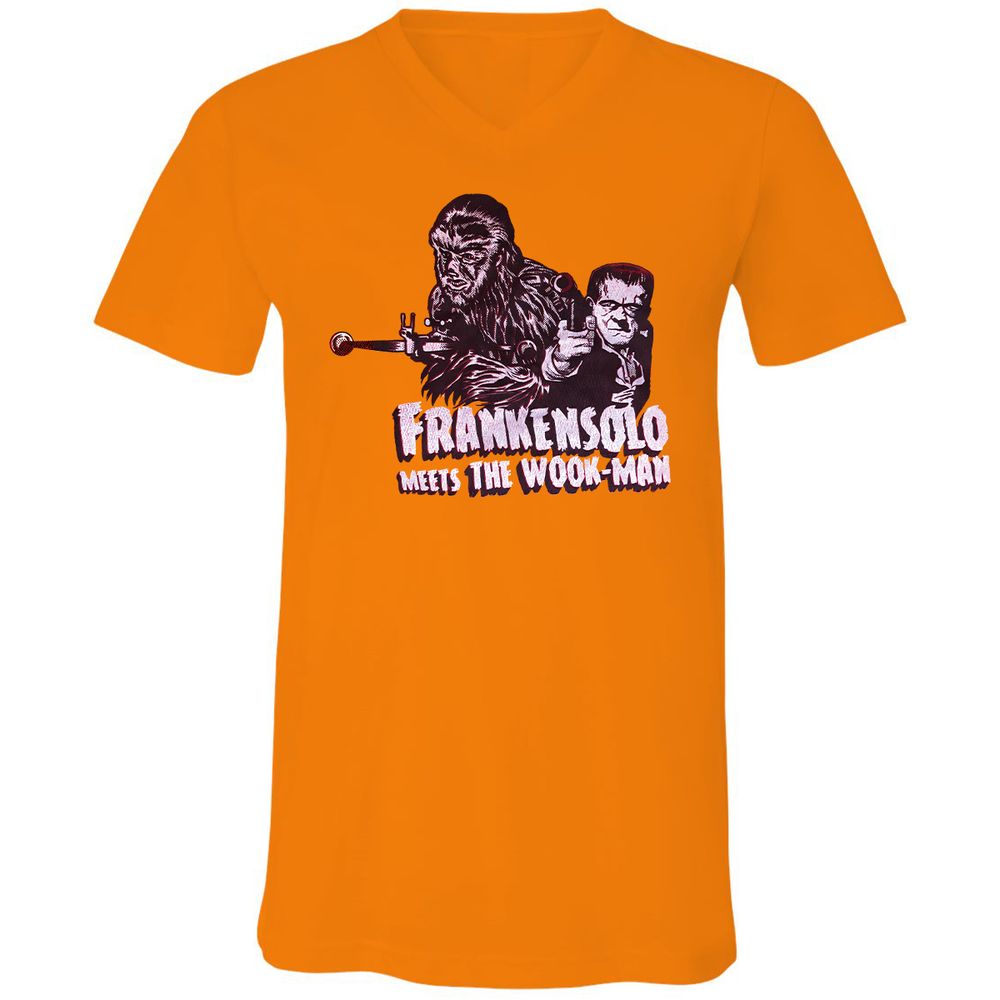 Unisex V-Neck T-Shirt - KPLYBXQH - Orange - 11