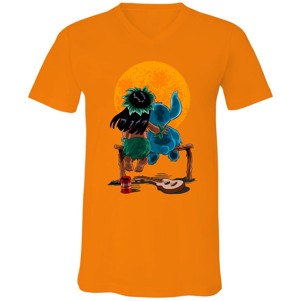 Unisex V-Neck T-Shirt - DC6H9N74 - Orange - 11