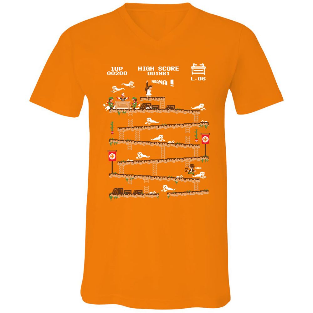 Unisex V-Neck T-Shirt - 34H8G4Y3 - Orange - 11