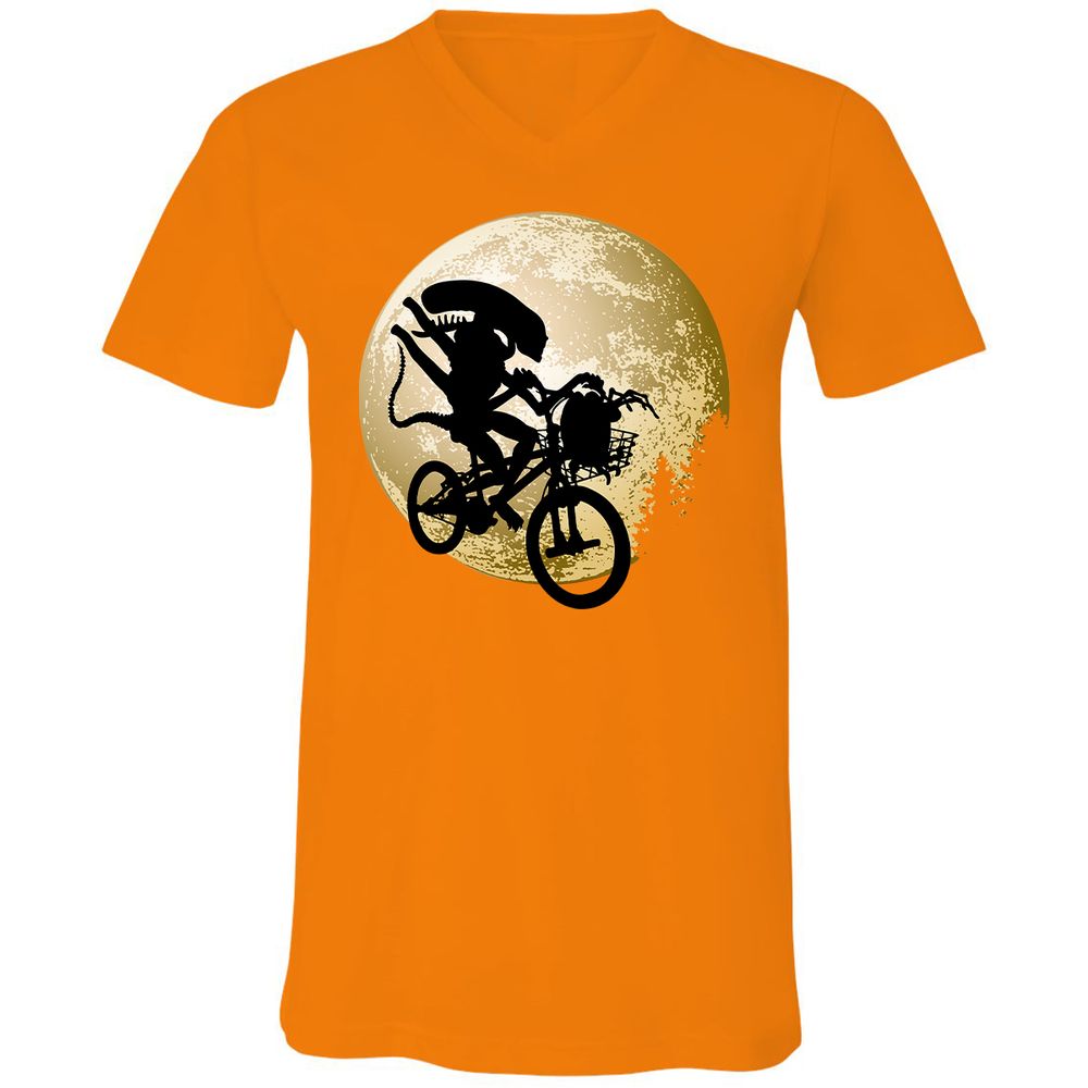 Unisex V-Neck T-Shirt - G3YM7JHR - Orange - 11