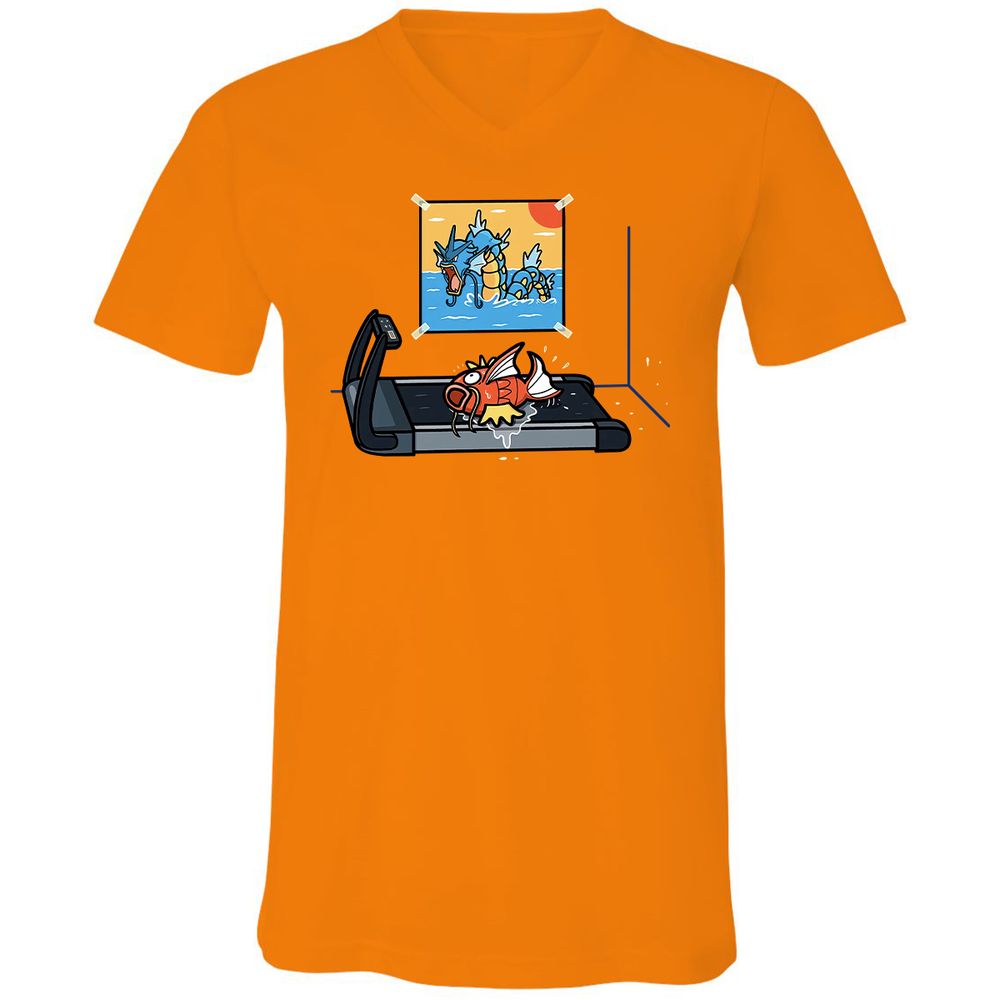Unisex V-Neck T-Shirt - EGMUSM6H - Orange - 11