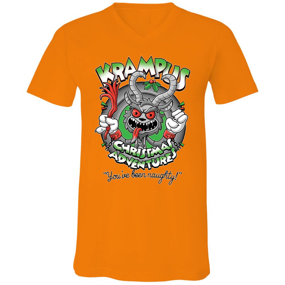 Unisex V-Neck T-Shirt - TTQQH2DU - Orange - 11