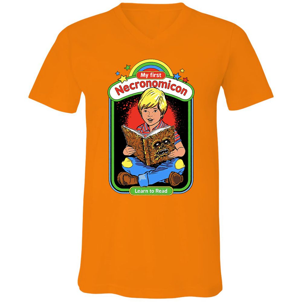 Unisex V-Neck T-Shirt - LMWLH6K8 - Orange - 11