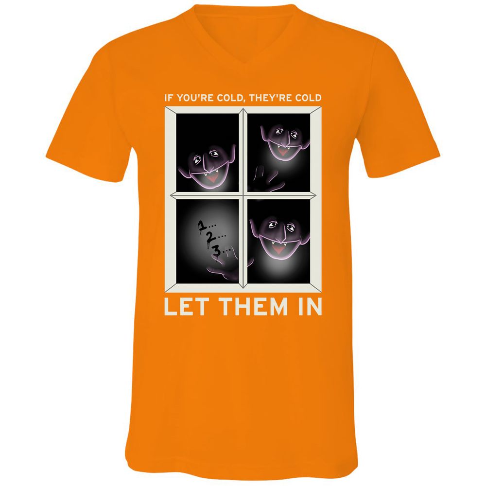 Unisex V-Neck T-Shirt - ABJAHFVL - Orange - 11
