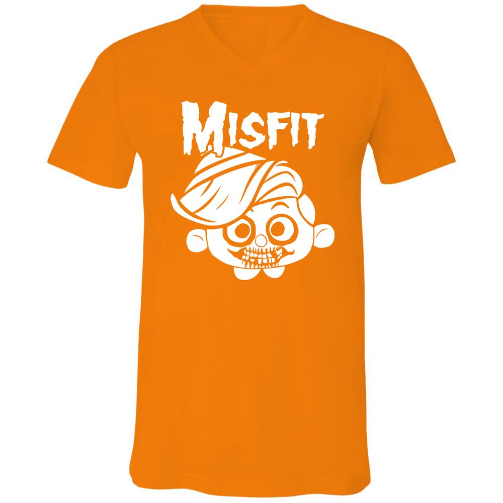 Unisex V-Neck T-Shirt - C7N4TVS4 - Orange - 11