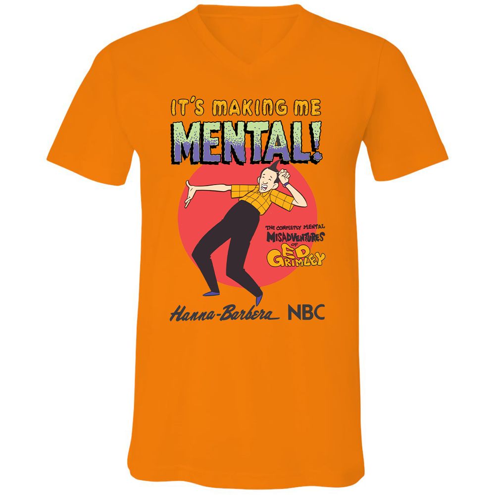 Unisex V-Neck T-Shirt - 4CDQ3YKK - Orange - 11