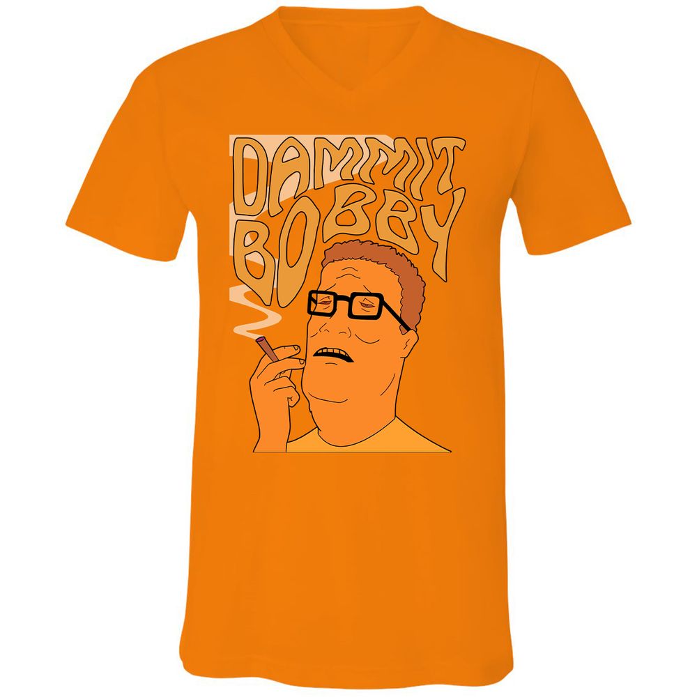 Unisex V-Neck T-Shirt - 96C3D54K - Orange - 11
