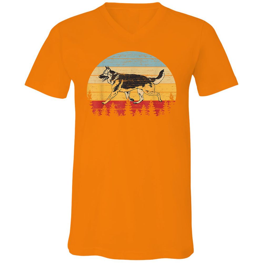 Unisex V-Neck T-Shirt - TK94UEH9 - Orange - 11