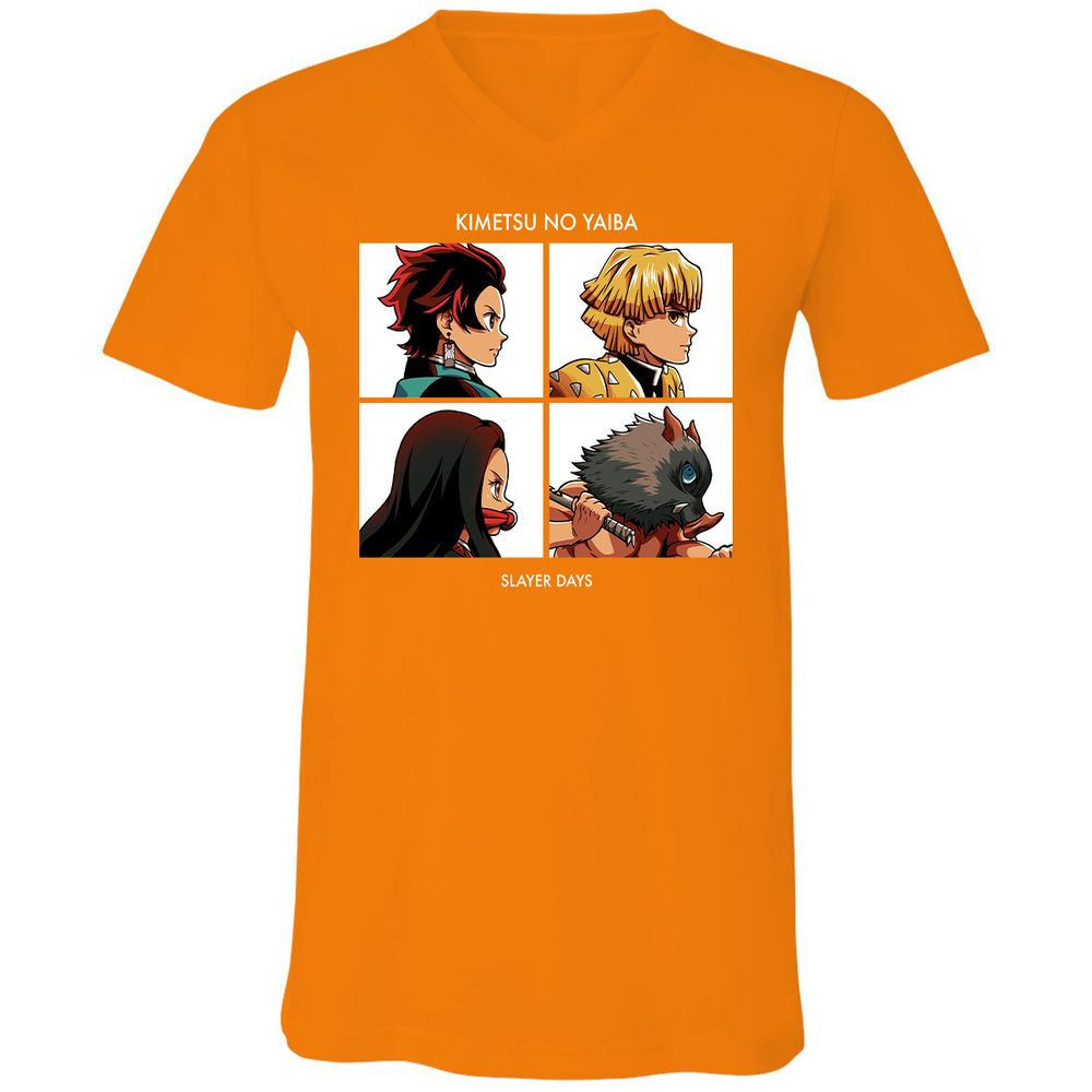 Unisex V-Neck T-Shirt - FNQ3LY16 - Orange - 11