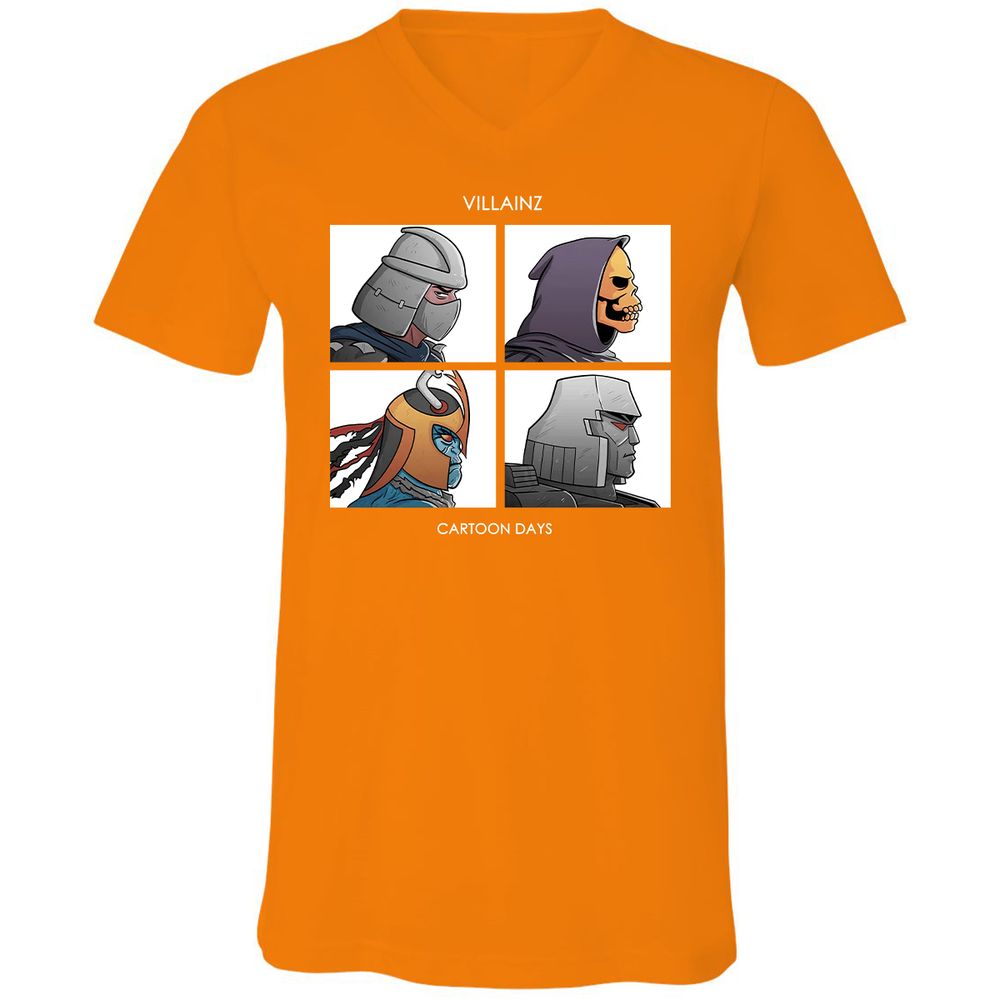 Unisex V-Neck T-Shirt - XN38YZCR - Orange - 11