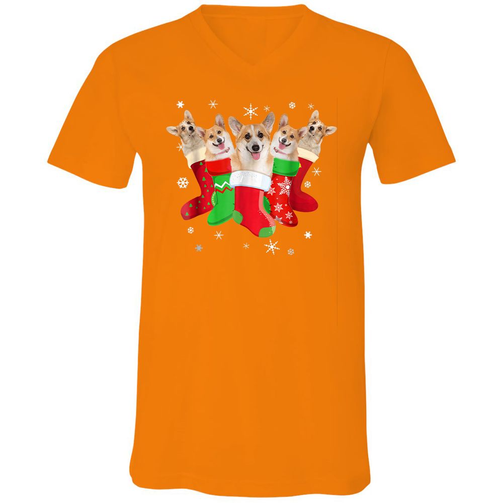 Unisex V-Neck T-Shirt - 5EV9MLPT - Orange - 11