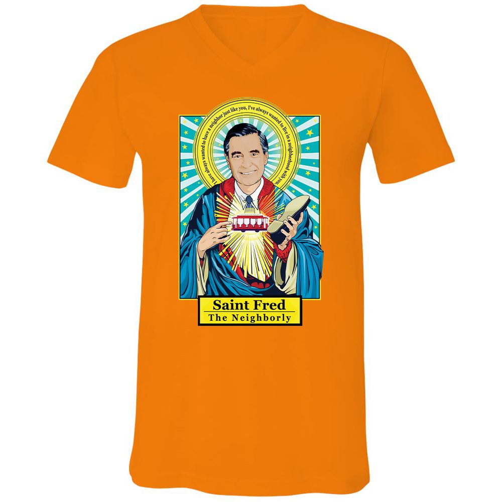 Unisex V-Neck T-Shirt - LCTVDF6Y - Orange - 11