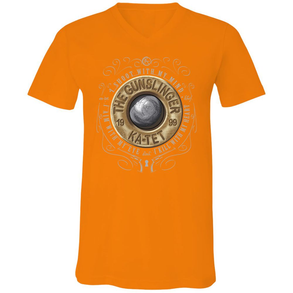Unisex V-Neck T-Shirt - DRAVR23A - Orange - 11