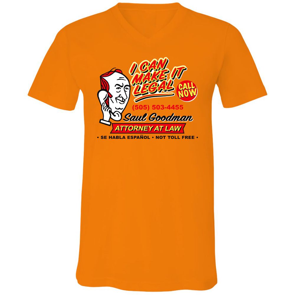 Unisex V-Neck T-Shirt - L4TVXSWK - Orange - 11