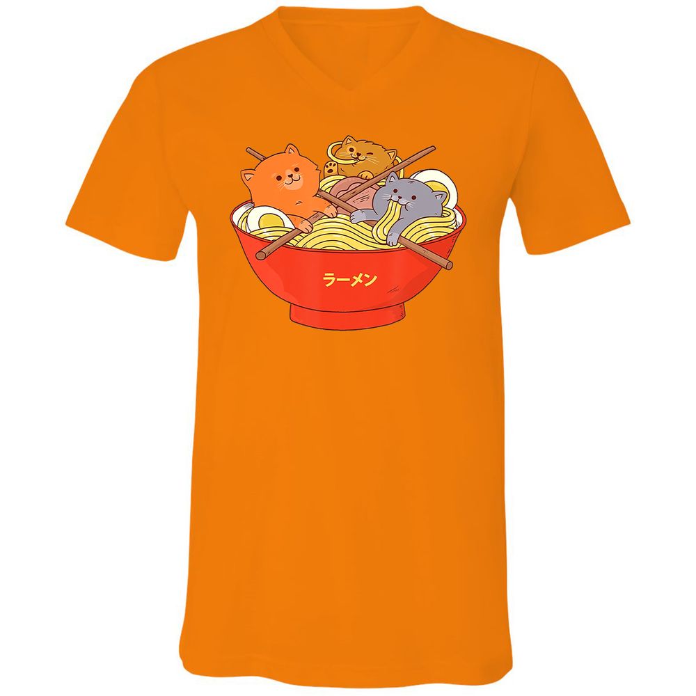 Unisex V-Neck T-Shirt - K1BDJEQY - Orange - 11