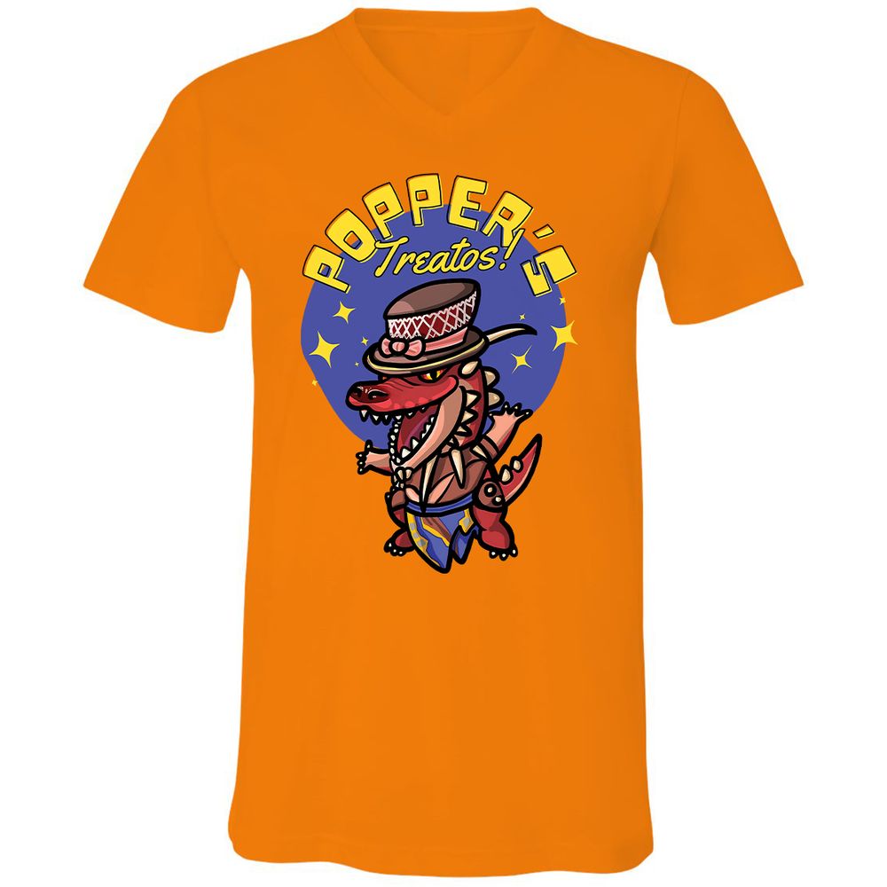 Unisex V-Neck T-Shirt - KR6FB83B - Orange - 11