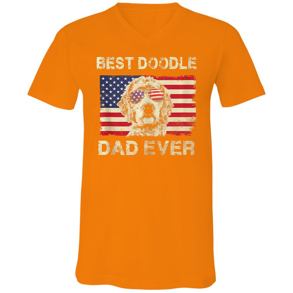 Unisex V-Neck T-Shirt - 8A1CEXNE - Orange - 11
