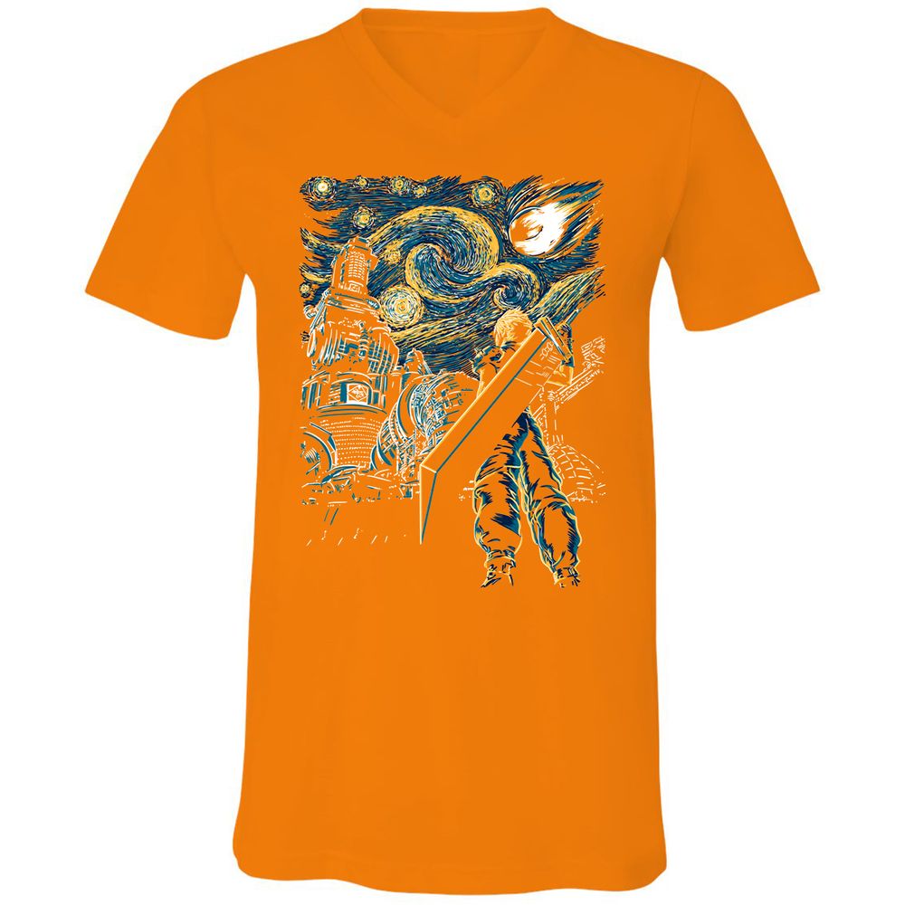 Unisex V-Neck T-Shirt - KHKSH84N - Orange - 11