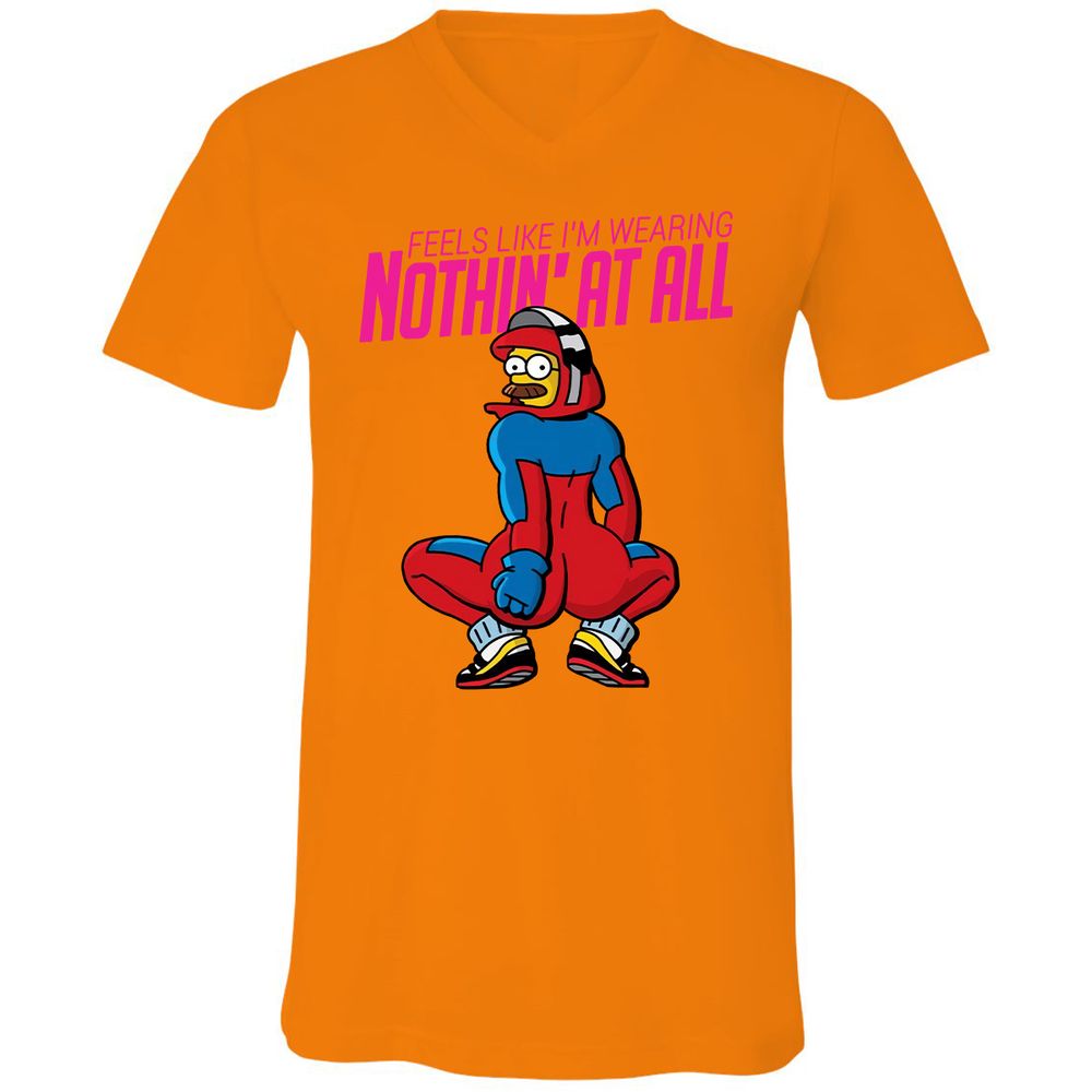 Unisex V-Neck T-Shirt - LN51LAKQ - Orange - 11