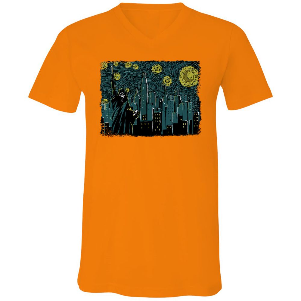 Unisex V-Neck T-Shirt - GDW94Q9B - Orange - 11