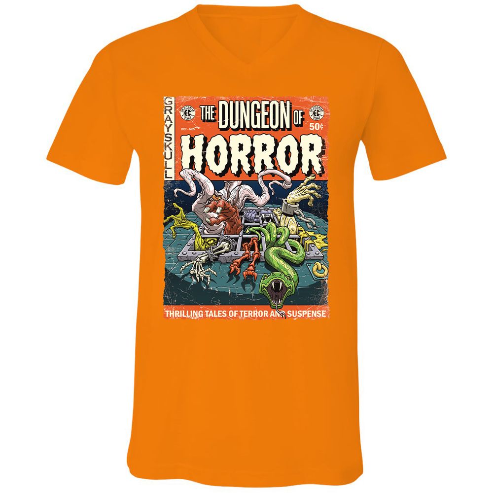 Unisex V-Neck T-Shirt - 1BFDZHPF - Orange - 11