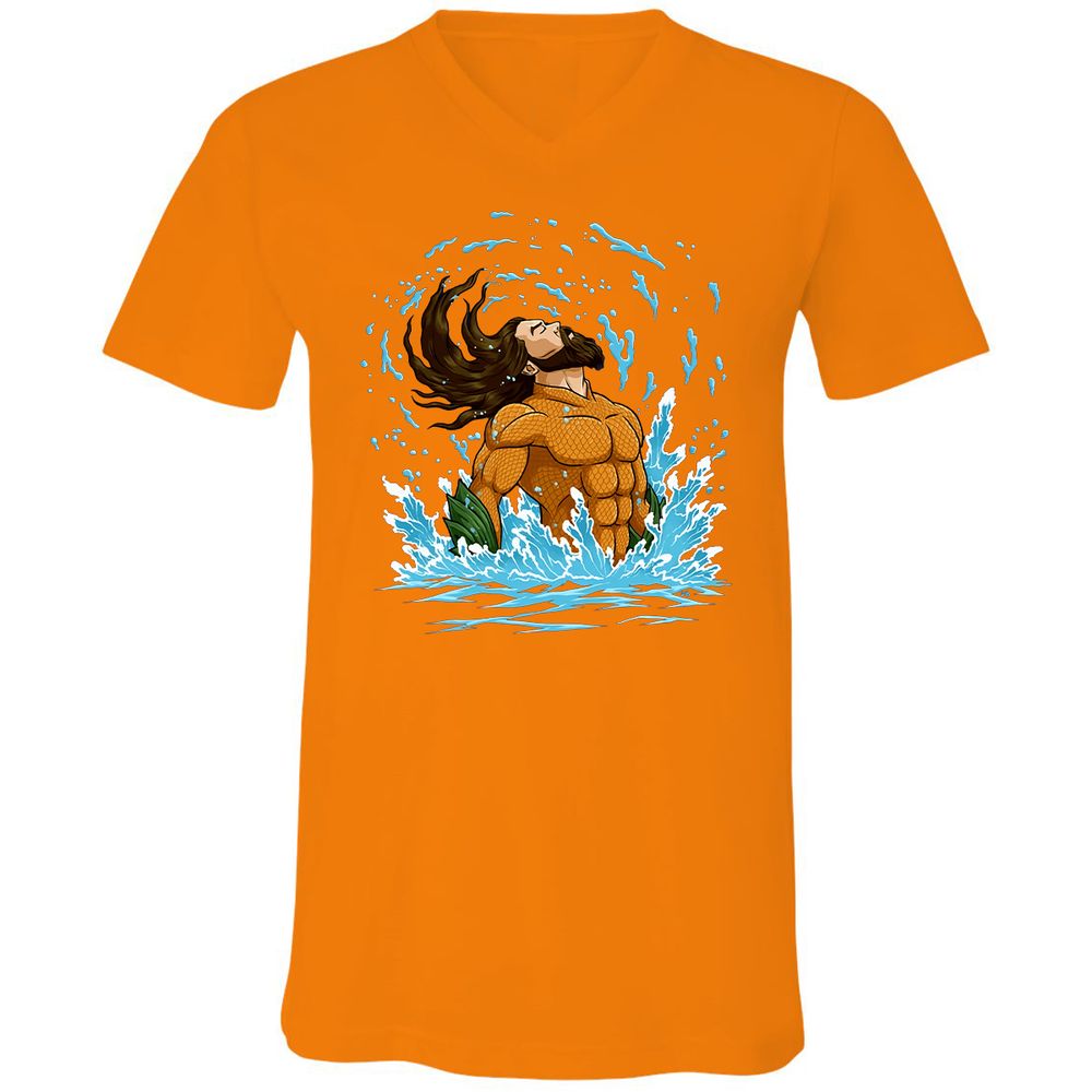 Unisex V-Neck T-Shirt - WK6BK53N - Orange - 11