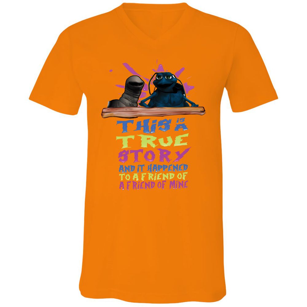Unisex V-Neck T-Shirt - 7TCR9JVV - Orange - 11