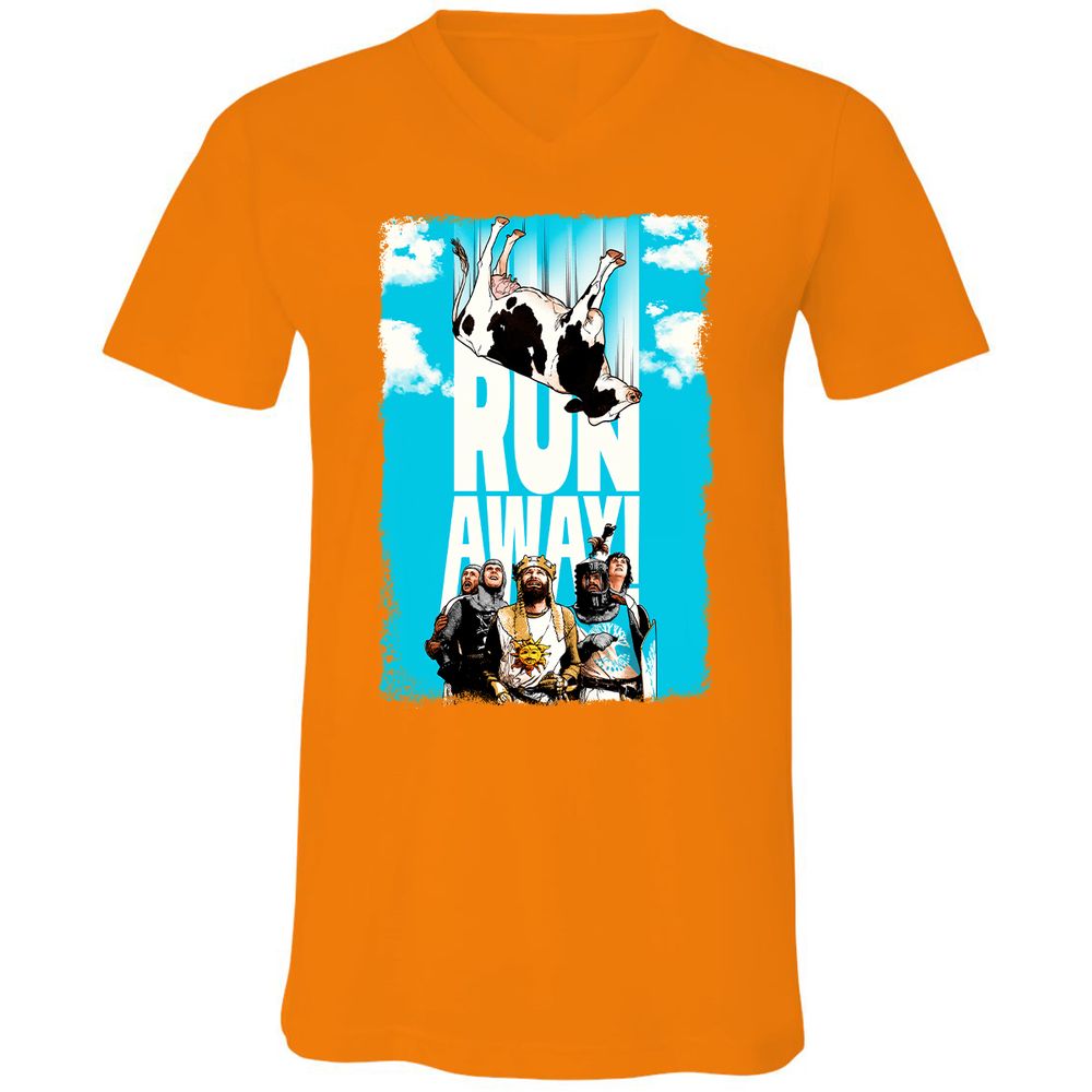 Unisex V-Neck T-Shirt - HV4JJQPW - Orange - 11