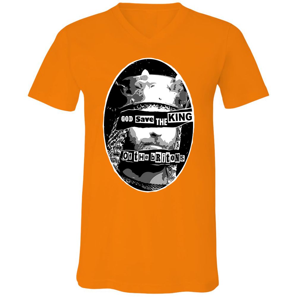 Unisex V-Neck T-Shirt - B2M76KVM - Orange - 11