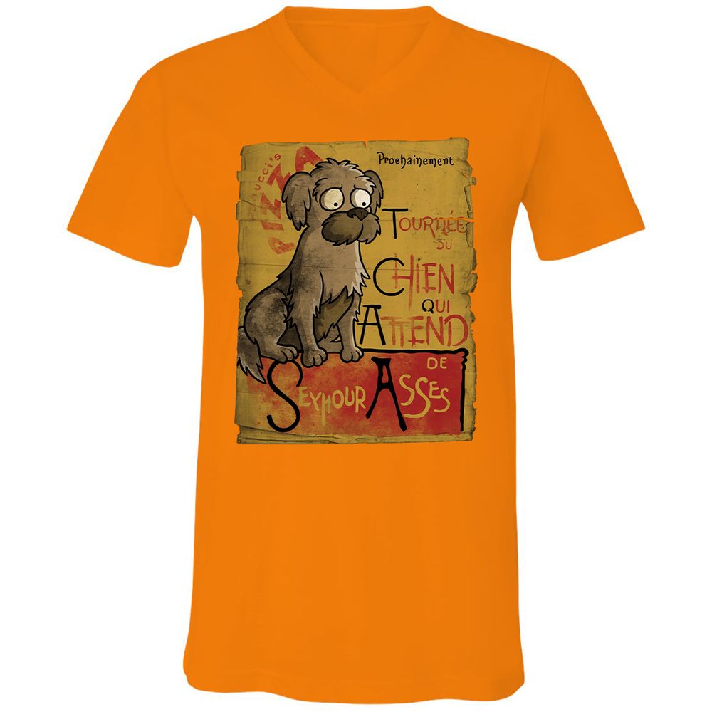 Unisex V-Neck T-Shirt - YT6HGPJB - Orange - 11
