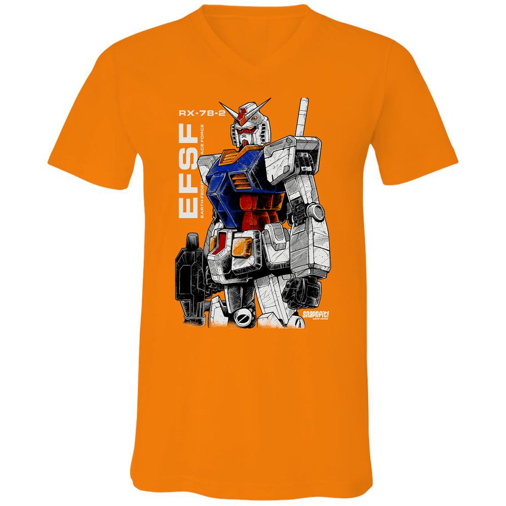 Unisex V-Neck T-Shirt - Z2ESLX2Q - Orange - 11
