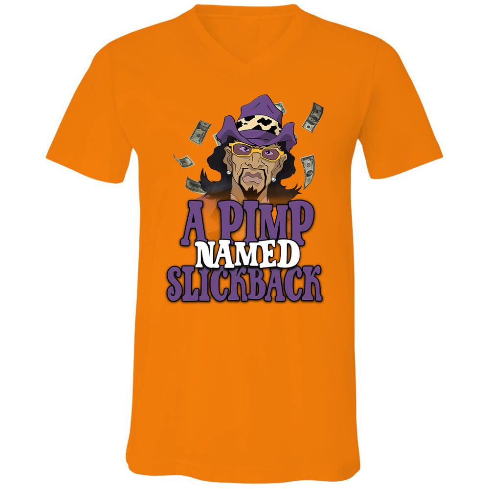 Unisex V-Neck T-Shirt - N6GZW5F2 - Orange - 11