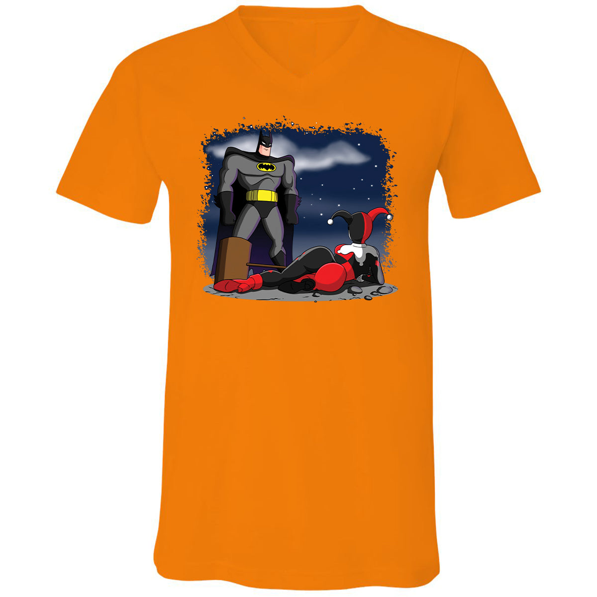 Unisex V-Neck T-Shirt - AAJ6FMAF - Orange - 11