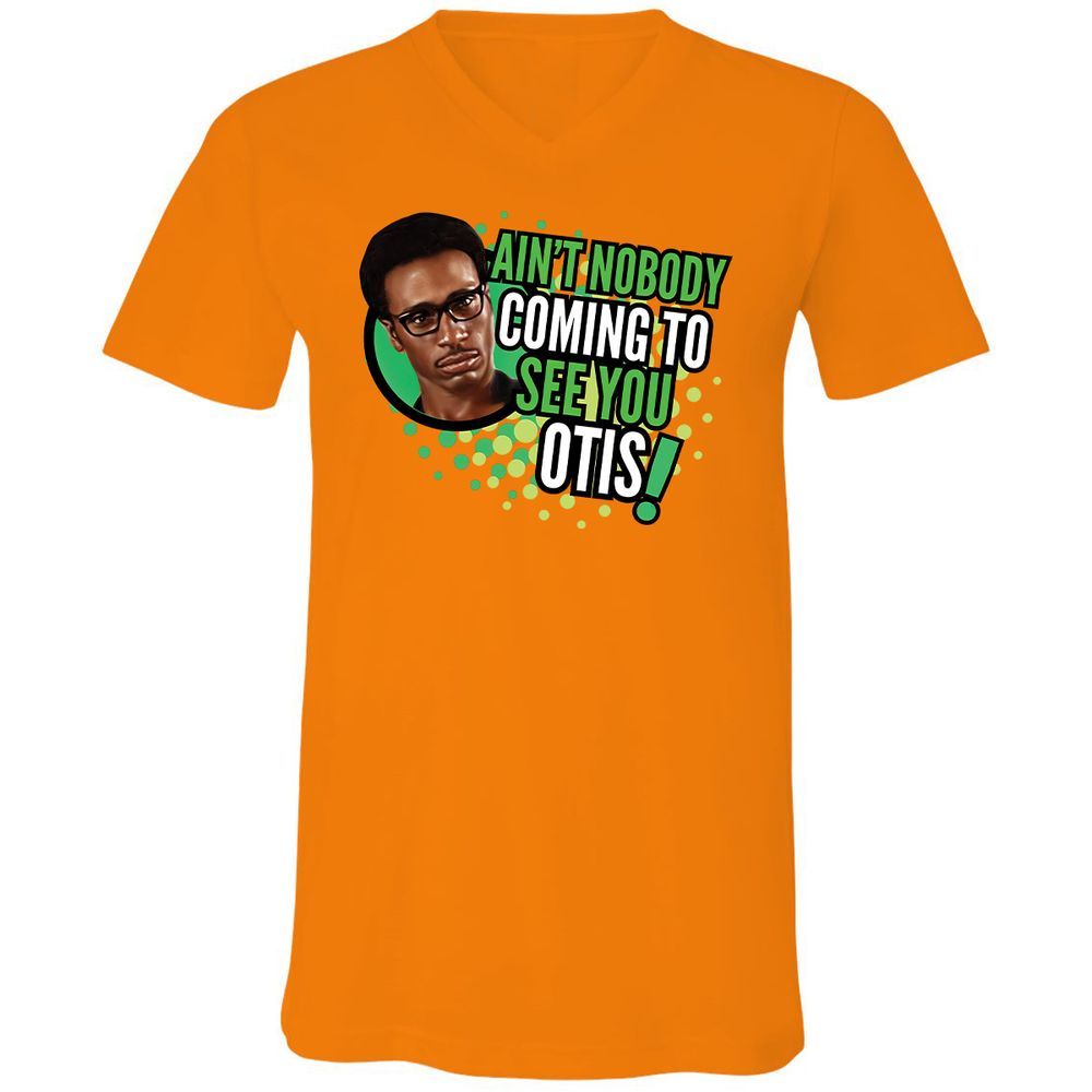 Unisex V-Neck T-Shirt - G3CNL2E7 - Orange - 11