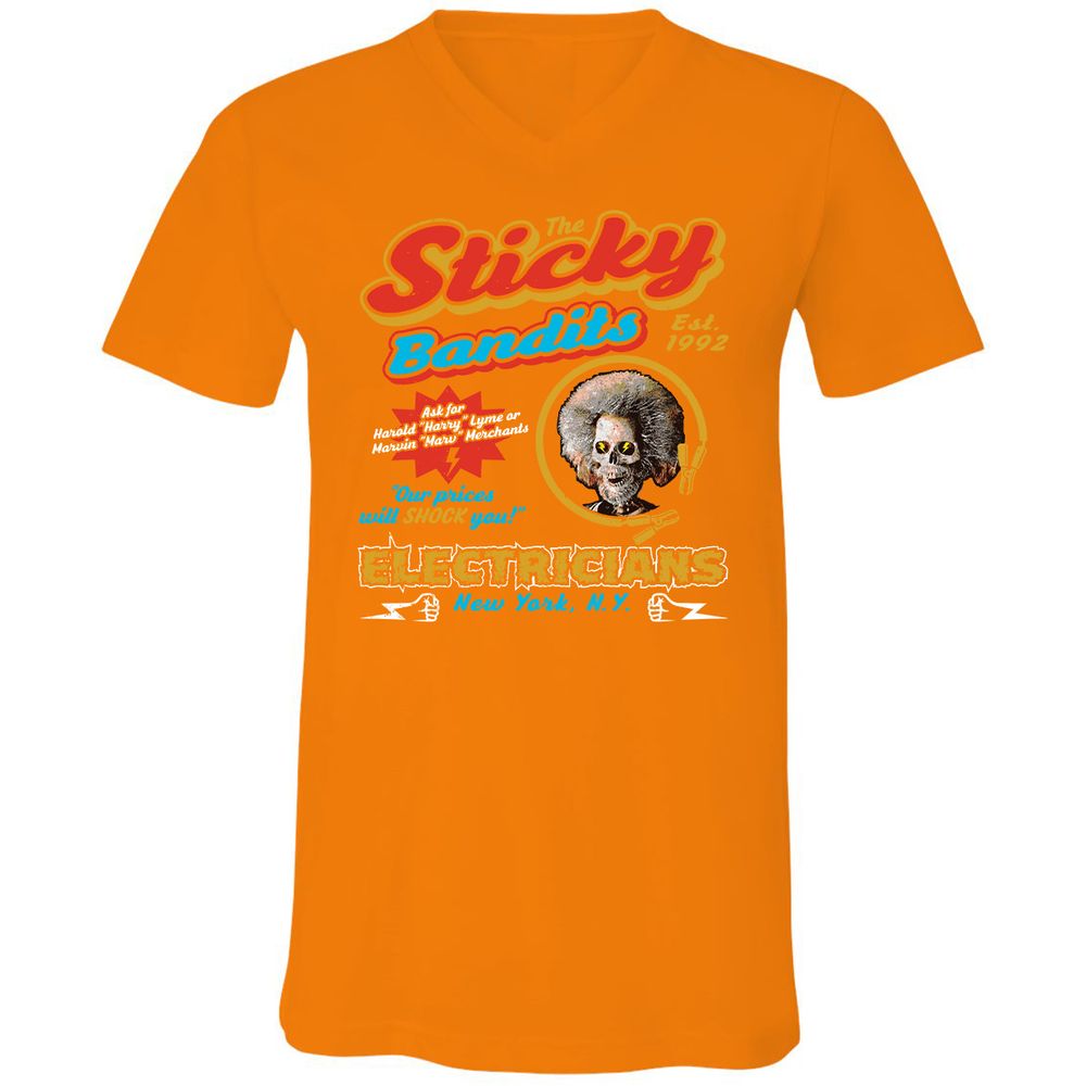 Unisex V-Neck T-Shirt - KJF7PV6Q - Orange - 11