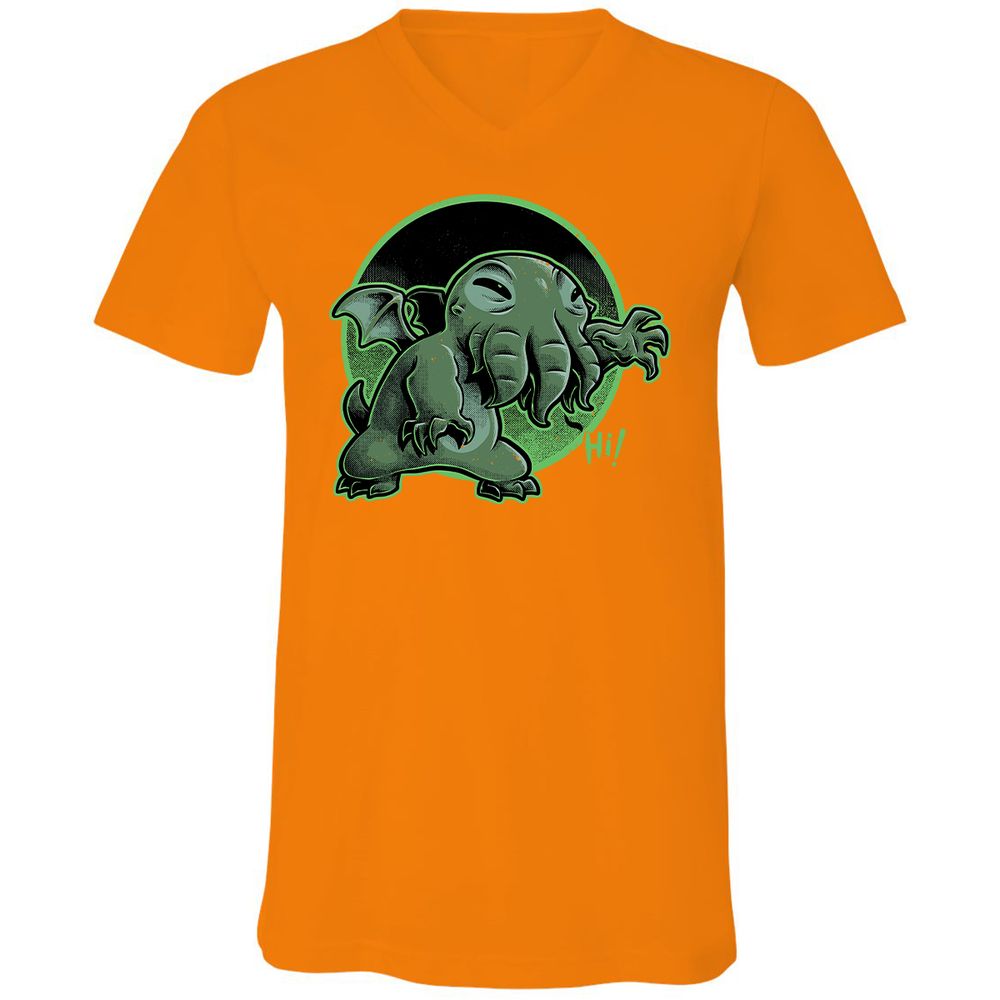 Unisex V-Neck T-Shirt - H9DCGJQM - Orange - 11