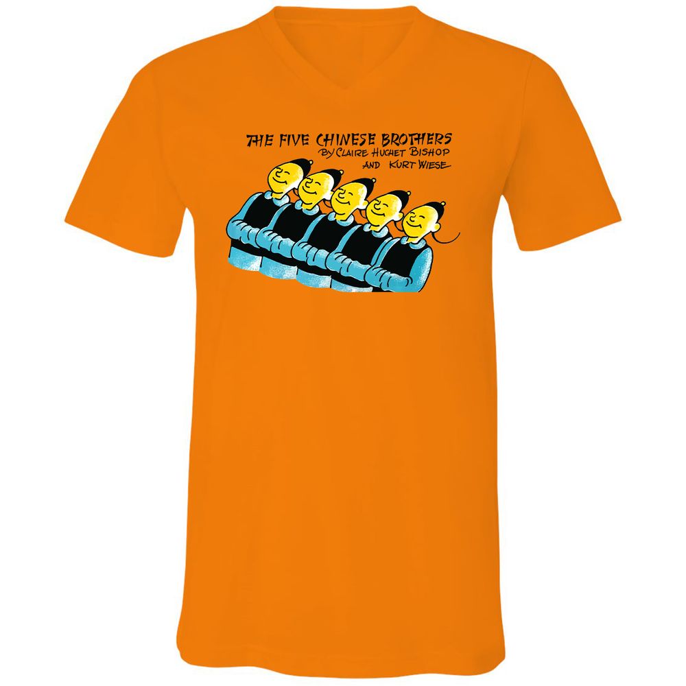 Unisex V-Neck T-Shirt - AMZ1GJRB - Orange - 11