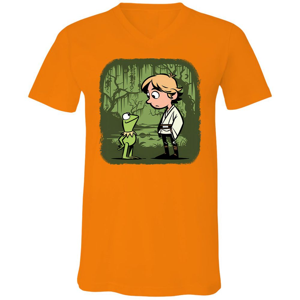 Unisex V-Neck T-Shirt - YAJJN23Z - Orange - 11