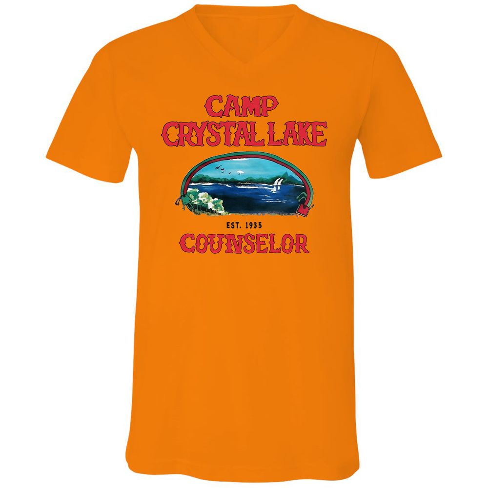 Unisex V-Neck T-Shirt - 8CDCVASV - Orange - 11