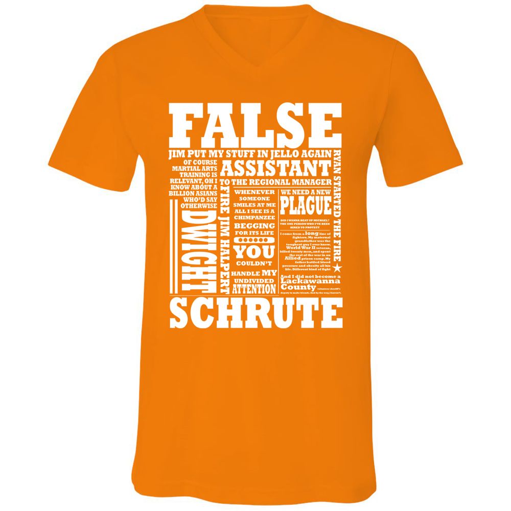 Unisex V-Neck T-Shirt - 2BE1JPTM - Orange - 11